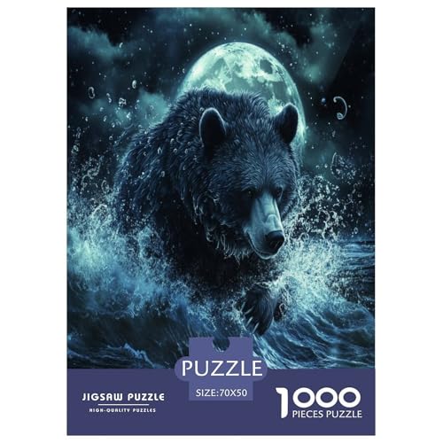 Bären Puzzles 1000 Teile Schwer Puzzle Spielzeug Pädagogisches Spiel Impossible Herausforderungsspielzeug Für Erwachsene Und Kinder Ab 14 Jahren 70x50cm/1000pcs von TNSGHAVED