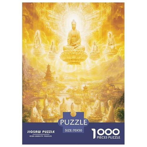 Buddha Puzzle 1000 Teile Schwer Puzzle Spielzeug Pädagogisches Spiel Impossible Herausforderung Spielzeug Für Erwachsene Kinder 70x50cm/1000pcs von TNSGHAVED