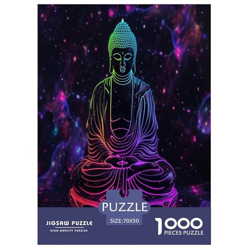 Buddha-Statue Puzzle 1000 Teile Schwer Puzzle Spielzeug Lernspiel Impossible Herausforderungsspielzeug Für Erwachsene Kinder 70x50cm/1000pcs von TNSGHAVED