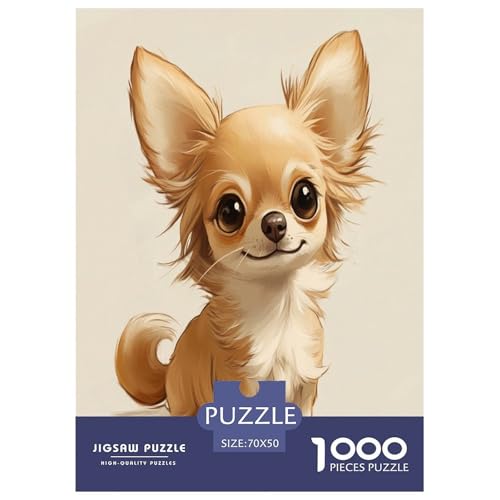 Chihuahua Puzzles 1000 Teile Schwer Puzzle Spielzeug Pädagogisches Spiel Impossible Herausforderungsspielzeug Für Erwachsene Kinder 70x50cm/1000pcs von TNSGHAVED