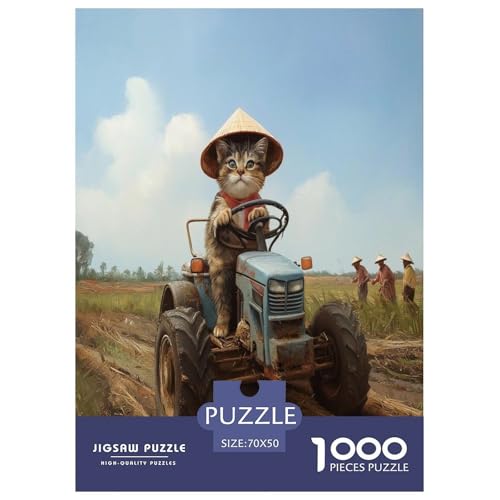 Chinesische ländliche Katze Puzzles 1000 Teile Schwer Puzzle Spielzeug Lernspiel Impossible Herausforderungsspielzeug Für Erwachsene Kinder 70x50cm/1000pcs von TNSGHAVED