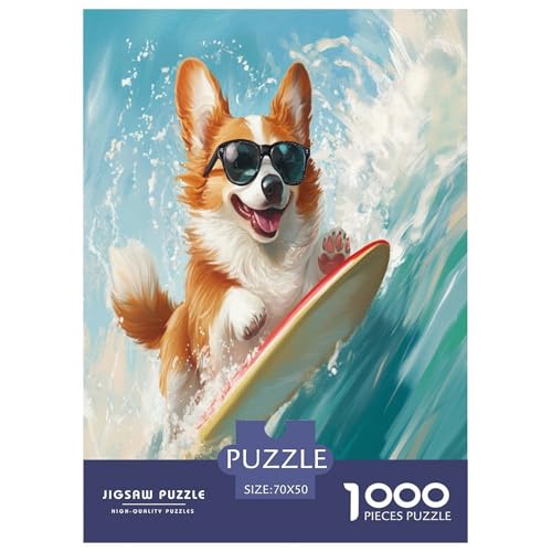 Corgi Puzzle 1000 Teile Schwer Puzzle Spielzeug Lernspiel Impossible Herausforderung Spielzeug Für Erwachsene Und Kinder Ab 14 Jahren 70x50cm/1000pcs von TNSGHAVED