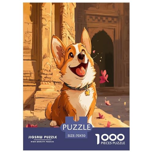 Corgi Puzzle 1000-teilige Schwer Puzzle Spielzeug Pädagogisches Spiel Impossible Herausforderungsspielzeug Für Erwachsene Und Kinder Ab 14 Jahren 70x50cm/1000pcs von TNSGHAVED