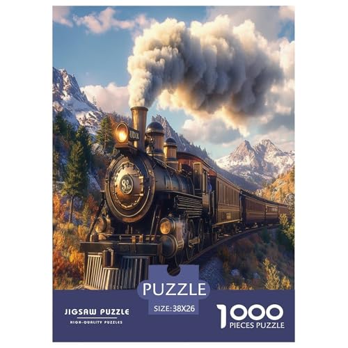 Dampfzug Puzzles 1000 Teile Schwer Puzzle Spielzeug Pädagogisches Spiel Impossible Herausforderungsspielzeug Für Erwachsene Kinder 38x26cm/1000pcs von TNSGHAVED