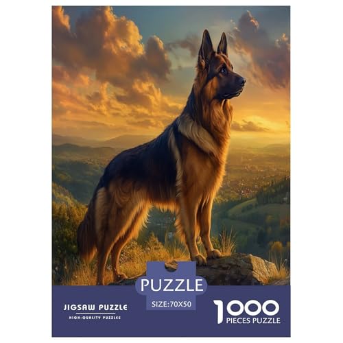 Deutscher Schäfers Puzzles 1000 Teile Schwer Puzzle Spielzeug Pädagogisches Spiel Impossible Herausforderung Spielzeug Für Erwachsene Kinder 70x50cm/1000pcs von TNSGHAVED