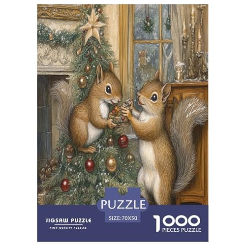 Eichhörnchen Puzzles 1000 Teile Schwer Puzzle Spielzeug Lernspiel Impossible Herausforderung Spielzeug Für Erwachsene Und Kinder Ab 14 Jahren 70x50cm/1000pcs von TNSGHAVED