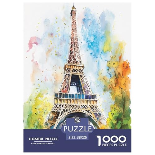 Eiffelturm Puzzles 1000 Teile Schwer Puzzle Spielzeug Pädagogisches Spiel Impossible Herausforderungsspielzeug Für Erwachsene Und Kinder Ab 14 Jahren 38x26cm/1000pcs von TNSGHAVED