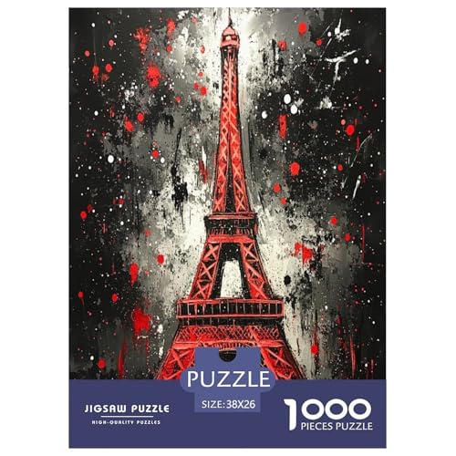 Eiffelturm Puzzles 1000 Teile Schwer Puzzle Spielzeug Pädagogisches Spiel Impossible Herausforderungsspielzeug Für Erwachsene Und Kinder Ab 14 Jahren 38x26cm/1000pcs von TNSGHAVED