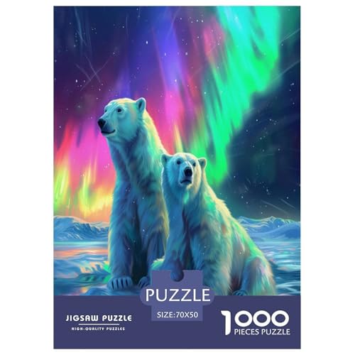 Eisbär Puzzles 1000 Teile Schwer Puzzle Spielzeug Lernspiel Impossible Herausforderung Spielzeug Für Erwachsene Und Kinder in Bewährter 70x50cm/1000pcs von TNSGHAVED