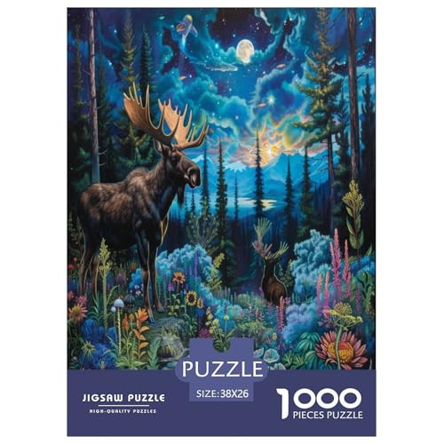 Elch Puzzle 1000 Teile Schwer Puzzle Spielzeug Pädagogisches Spiel Impossible Herausforderung Spielzeug Für Erwachsene Und Kinder in Bewährter 38x26cm/1000pcs von TNSGHAVED