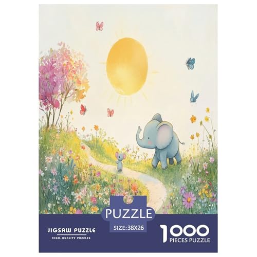 Elefanten Puzzles 1000 Teile Schwer Puzzle Spielzeug Pädagogisches Spiel Impossible Herausforderung Spielzeug Für Erwachsene Und Kinder in Bewährter 38x26cm/1000pcs von TNSGHAVED