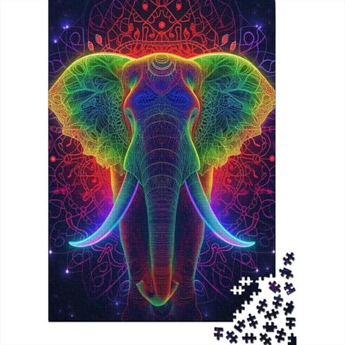 Elephant Puzzle 1000-teilige Schwer Puzzle Spielzeug Pädagogisches Spiel Impossible Herausforderungsspielzeug Für Erwachsene Kinder 1000pcs (75x50cm) von TNSGHAVED