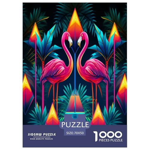 Flamingo Puzzle 1000 Teile Schwer Puzzle Spielzeug Pädagogisches Spiel Impossible Herausforderung Spielzeug Für Erwachsene Kinder 70x50cm/1000pcs von TNSGHAVED
