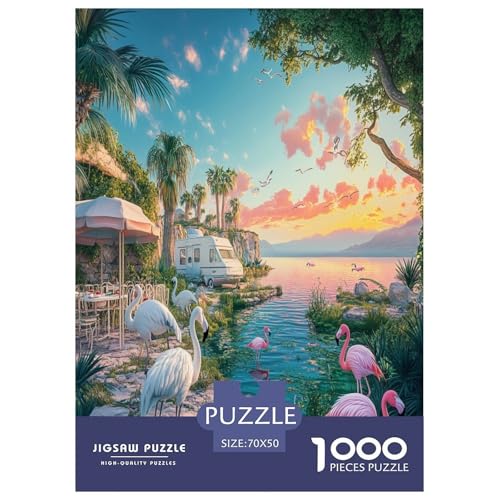Flamingo Puzzle 1000-teilige Schwer Puzzle Spielzeug Pädagogisches Spiel Impossible Herausforderungsspielzeug Für Erwachsene Und Kinder in Bewährter 70x50cm/1000pcs von TNSGHAVED