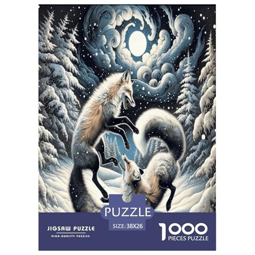 Fox Puzzles 1000-teilige Schwer Puzzle Spielzeug Lernspiel Impossible Herausforderungsspielzeug Für Erwachsene Und Kinder in Bewährter 38x26cm/1000pcs von TNSGHAVED