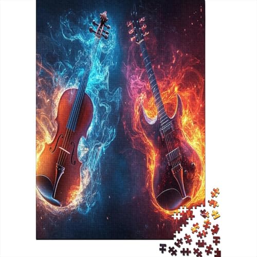 Gitarre Puzzles 1000 Teile Schwer Puzzle Spielzeug Lernspiel Impossible Herausforderung Spielzeug Für Erwachsene Und Kinder Ab 14 Jahren 1000pcs (75x50cm) von TNSGHAVED