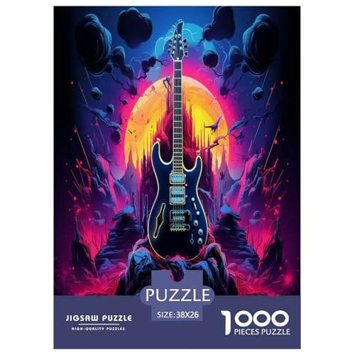 Gitarres Puzzle 1000-teilige Schwer Puzzle Spielzeug Pädagogisches Spiel Impossible Herausforderung Spielzeug Für Erwachsene Und Kinder Ab 14 Jahren 38x26cm/1000pcs von TNSGHAVED