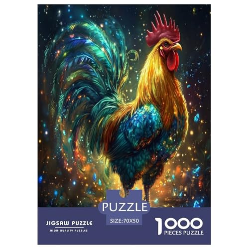 Hahn Puzzles 1000 Teile Schwer Puzzle Spielzeug Pädagogisches Spiel Impossible Herausforderung Spielzeug Für Erwachsene Und Kinder in Bewährter 70x50cm/1000pcs von TNSGHAVED