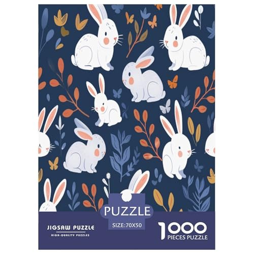 Kaninchen3 Puzzles 1000 Teile Schwer Puzzle Spielzeug Pädagogisches Spiel Impossible Herausforderungsspielzeug Für Erwachsene Und Kinder Ab 12 Jahren 70x50cm/1000pcs von TNSGHAVED