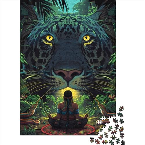Leopard Puzzle 1000 Teile Schwer Puzzle Spielzeug Lernspiel Impossible Herausforderungsspielzeug Für Erwachsene Kinder 1000pcs (75x50cm) von TNSGHAVED