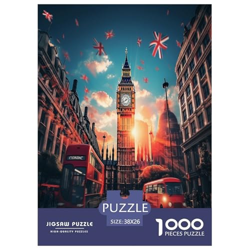 Londonerer Stadtbild Puzzle 1000 Teile Schwer Puzzle Spielzeug Pädagogisches Spiel Impossible Herausforderung Spielzeug Für Erwachsene Und Kinder Ab 14 Jahren 38x26cm/1000pcs von TNSGHAVED