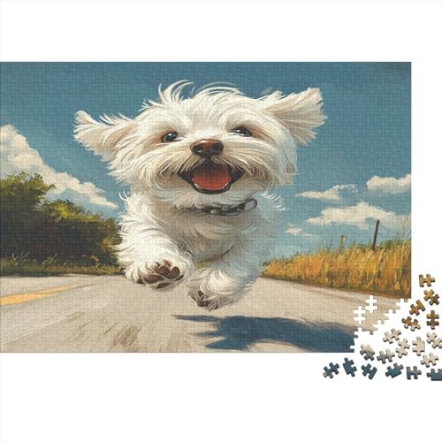 Maltesischr Hund Puzzlespiel 1000 Teile Puzzle Für Erwachsene Und Kinder Ab 14 Jahren, Puzzle-Motiv Erwachsenen Puzzlespiel Puzzel 1000pcs (75x50cm) von TNSGHAVED