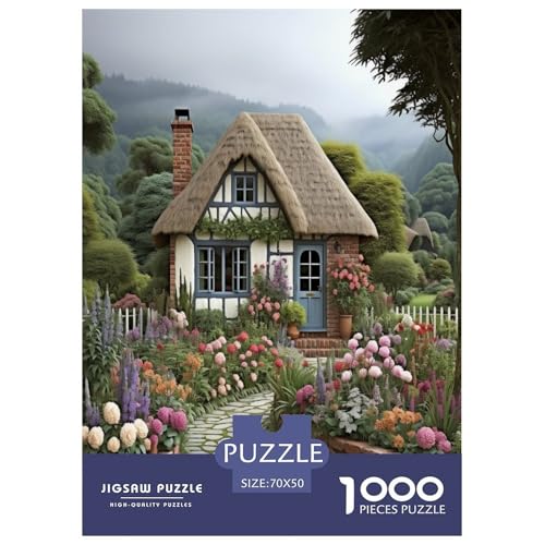 Mountain Village Ferienhaus Puzzle 1000-teilige Schwer Puzzle Spielzeug Pädagogisches Spiel Impossible Herausforderung Spielzeug Für Erwachsene Und Kinder Ab 12 Jahren 70x50cm/1000pcs von TNSGHAVED
