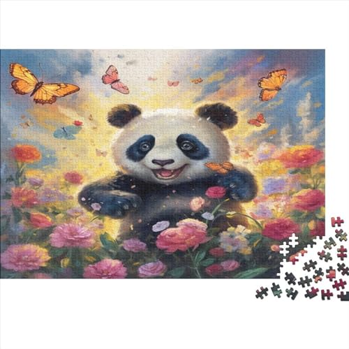 Ölgemälde Panda 1000 Stück Puzzles Für Erwachsene Teenager Stress Abbauen Familien-Puzzlespiel 1000-teiliges Puzzle Kinder Lernspiel Spielzeug Geschenk Puzzel 1000pcs (75x50cm) von TNSGHAVED