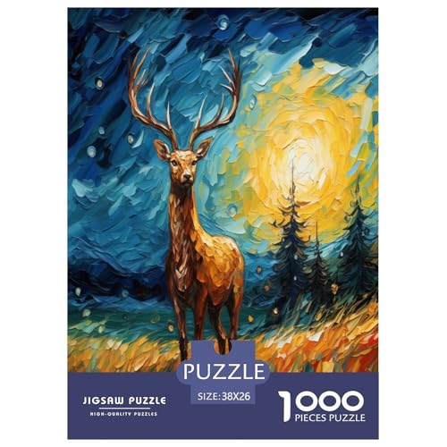 Ölmalerei Elk Puzzles 1000 Teile Schwer Puzzle Spielzeug Pädagogisches Spiel Impossible Herausforderungsspielzeug Für Erwachsene Und Kinder in Bewährter 38x26cm/1000pcs Ölmalerei Elk Puzzles 1000 Teile Schwer Puzzle Spielzeug Pädagogisches Spiel Impossible Herausforderungsspielzeug Für Erwachsene Und Kinder in Bewährter 38x26cm/1000pcs von TNSGHAVED