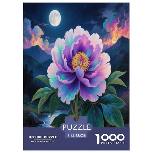 Peony Puzzle 1000 Teile Schwer Puzzle Spielzeug Pädagogisches Spiel Impossible Herausforderung Spielzeug Für Erwachsene Und Kinder in Bewährter 38x26cm/1000pcs von TNSGHAVED