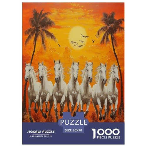 Pferd Puzzles 1000 Teile Schwer Puzzle Spielzeug Lernspiel Impossible Herausforderungsspielzeug Für Erwachsene Und Kinder in Bewährter 70x50cm/1000pcs von TNSGHAVED