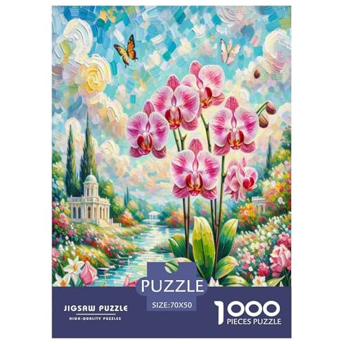 Phalaenopsis Orchideeee Puzzles 1000 Teile Schwer Puzzle Spielzeug Lernspiel Impossible Herausforderungsspielzeug Für Erwachsene Kinder 70x50cm/1000pcs von TNSGHAVED