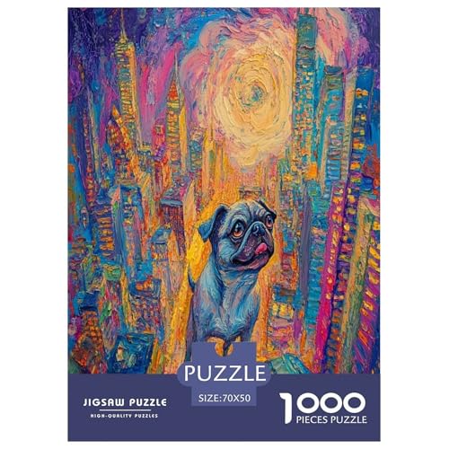 Pug Puzzle 1000 Teile Schwer Puzzle Spielzeug Lernspiel Impossible Herausforderung Spielzeug Für Erwachsene Kinder 70x50cm/1000pcs Pug Puzzle 1000 Teile Schwer Puzzle Spielzeug Lernspiel Impossible Herausforderung Spielzeug Für Erwachsene Kinder 70x50cm/1000pcs von TNSGHAVED