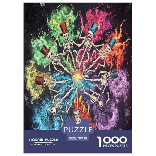 Schädel Puzzles 1000 Teile Schwer Puzzle Spielzeug Pädagogisches Spiel Impossible Herausforderung Spielzeug Für Erwachsene Und Kinder Ab 12 Jahren 70x50cm/1000pcs von TNSGHAVED