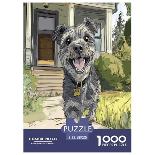 Schnauzer Puzzle 1000-teilige Schwer Puzzle Spielzeug Pädagogisches Spiel Impossible Herausforderungsspielzeug Für Erwachsene Und Kinder in Bewährter 38x26cm/1000pcs von TNSGHAVED