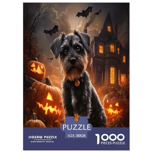 Schnauzer Puzzles 1000 Teile Schwer Puzzle Spielzeug Pädagogisches Spiel Impossible Herausforderungsspielzeug Für Erwachsene Und Kinder in Bewährter 38x26cm/1000pcs von TNSGHAVED