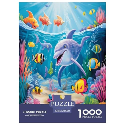 Seabed A School of Fisch Puzzle 1000-teilige Schwer Puzzle Spielzeug Lernspiel Impossible Herausforderung Spielzeug Für Erwachsene Und Kinder in Bewährter 70x50cm/1000pcs von TNSGHAVED