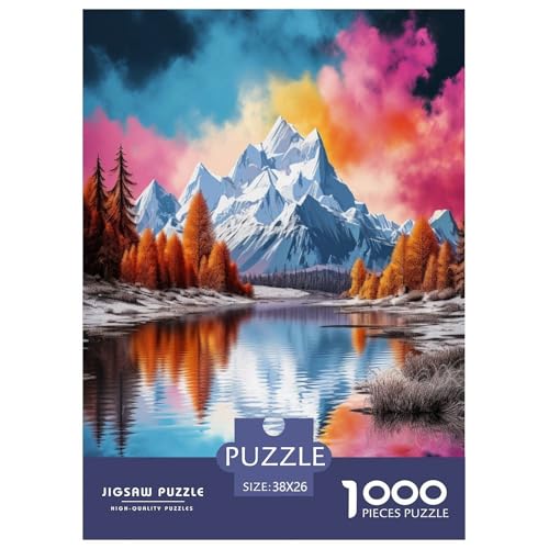 Seen and Snowy Mountains Puzzles 1000 Teile Schwer Puzzle Spielzeug Pädagogisches Spiel Impossible Herausforderungsspielzeug Für Erwachsene Und Kinder in Bewährter 38x26cm/1000pcs von TNSGHAVED