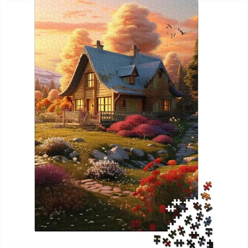 Süße Landschaft Puzzles 1000 Teile Schwer Puzzle Spielzeug Lernspiel Impossible Herausforderung Spielzeug Für Erwachsene Kinder 1000pcs (75x50cm) von TNSGHAVED
