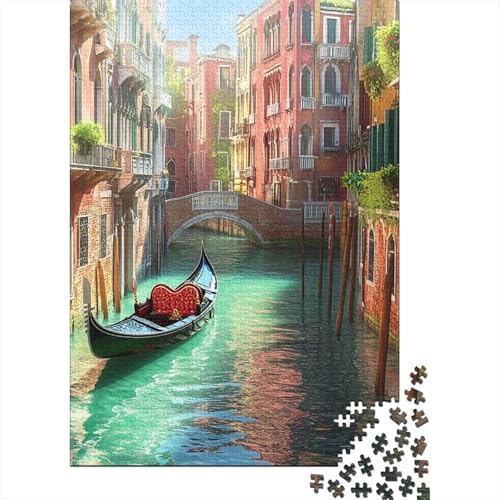 Venedig Wasserstadt Puzzle 1000 Teile Schwer Puzzle Spielzeug Lernspiel Impossible Herausforderungsspielzeug Für Erwachsene Und Kinder in Bewährter 1000pcs (75x50cm) von TNSGHAVED