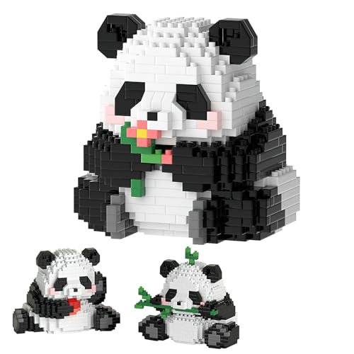 TNSLAND 3 in1 Panda Bauspielzeug Building Block Sets Bausteine Spielzeug Bricks Tier Bauen Bauklötze Figuren Bauspielzeug Baustein-Konstruktionsspielzeug für Kinder ab 6 Jahren (A) von TNSLAND