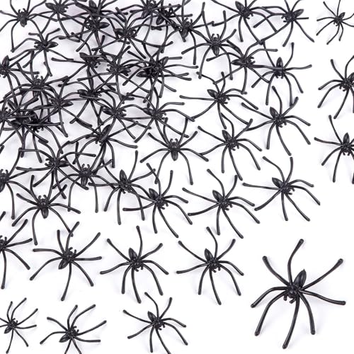 100 Stück Halloween Deko Realistische Spinne Klein, kleine Spinnen aus Kunststoff, Kunststoff Spinnen Dekoration, für Gruselig Halloween Party Narrentag Themenparty Streich Requisiten, 4.5x5cm 100 Stück Halloween Deko Realistische Spinne Klein, kleine Spinnen aus Kunststoff, Kunststoff Spinnen Dekoration, für Gruselig Halloween Party Narrentag Themenparty Streich Requisiten, 4.5x5cm von TNSOYCA