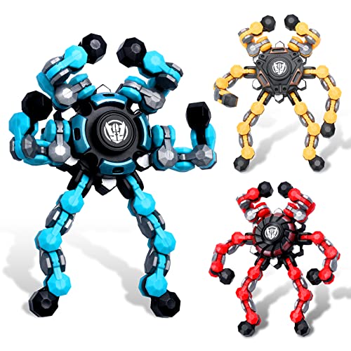 3 Stück Roboter Fidget Spinner, DIY Verformbare Fingerspitze Gyro, Hand Finger Spinning Schreibtisch Spielzeug, zum Stressabbau, Geschenk Für Kinder und Erwachsene von TNSOYCA