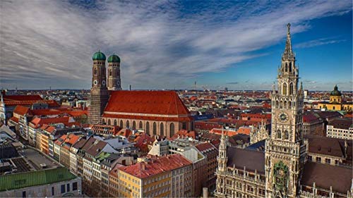 1000 Teile Puzzle, München Bayern Rathaus für Kinder und Erwachsene, Holzspielzeug, pädagogisches Dekoration Gemälde 38x26CM 1000 Teile Puzzle, München Bayern Rathaus für Kinder und Erwachsene, Holzspielzeug, pädagogisches Dekoration Gemälde 38x26CM von TNTEVX