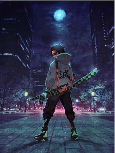 1000-teiliges Puzzle mit japanischen Anime-Dämonen und Tanjirou-Postern für Erwachsene und Familien, Lernspielzeug, Xq508Zp, 38 x 52 cm von TNTEVX