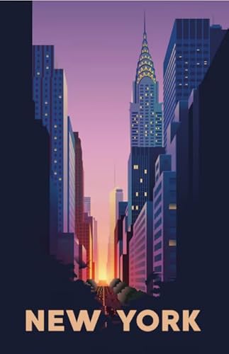 2000 Teile Landschaften New York Reisekunst Poster Puzzle Spaß Spiel Spielzeug Lernspiel für Erwachsene Qz711Yk 70x100CM von TNTEVX