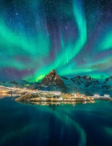 Aurora-Landschafts-Poster-Puzzle 1000 Teile Puzzle für Erwachsene Familien-Dekompressionsspiele Jy53Cz 52x70CM von TNTEVX