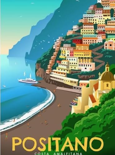 Leinwandplakat, italienisches Vintage-Reisekunstplakat für die ganze Familie, farbenfrohes Platzierungsspiel Kx347Zy, 52 x 70 cm Leinwandplakat, italienisches Vintage-Reisekunstplakat für die ganze Familie, farbenfrohes Platzierungsspiel Kx347Zy, 52 x 70 cm von TNTEVX
