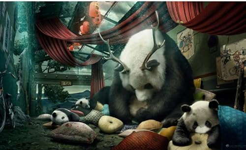 Puzzle 1000 Teile, Zusammenbaubild, Tierpanda, für Erwachsene, Familienspiele, Lernspielzeug, Gt101Vy, 52 x 70 cm von TNTEVX