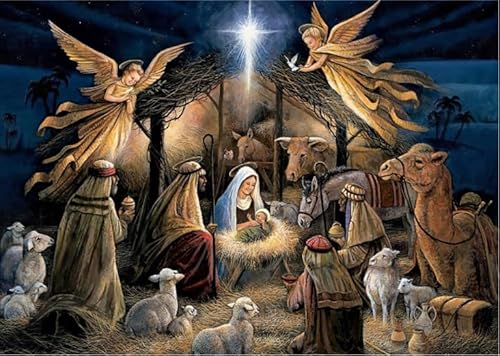 Puzzle 1000 Teile Die Geburt Jesu Puzzles Lernspielzeug für Erwachsene Gt49Vy 52x70CM von TNTEVX